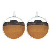 Branch and Barrel Basswood Large hoop earrings.  Large enough to make a statement yet light enough to be worn all day. These hand-cut basswood hoops are framed with your choice of hand-forged 14k gold fill or sterling silver.  Buy One Plant One - One tree planted fo every Branch and Barrel piece sold