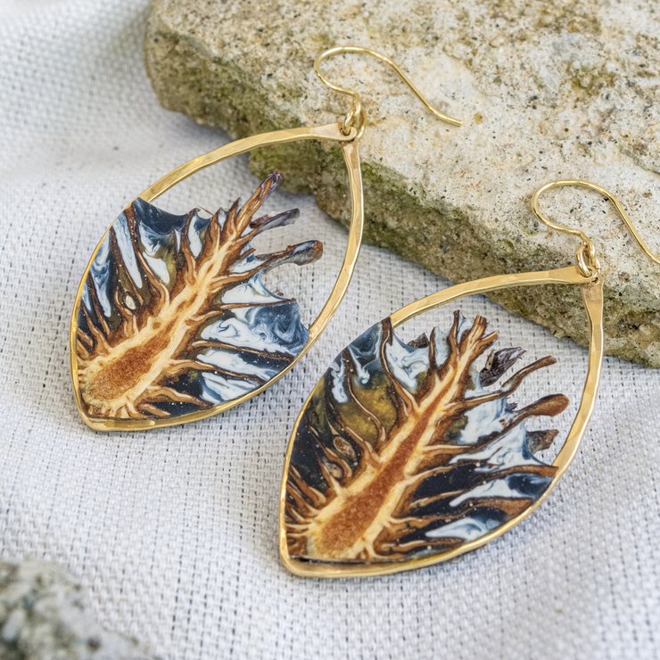 Brass Pinecone Earrings - Realistic and Handcrafted