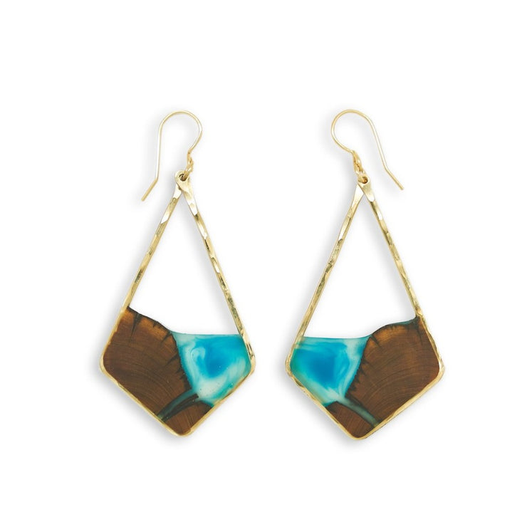 Branch+Barrel "Isla" Central Oregon Juniper Earrings  Hand cut juniper paired with a hand tinted resin, framed in your choice of Sterling Silver or 14k Gold-Fill  Buy One Plant One - One tree planted for every Branch and Barrel piece sold!