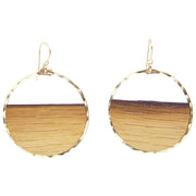 Branch and Barrel Designs hand-cut reclaimed oak barrel stave framed with hand-forged 14k gold fill or sterling silver.