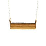 Reclaimed Oak Barrel Stave Horizontal Bar Necklace  Your choice of wine or bourbon barrel stave framed in hand-forged Sterling Silver or 14k Gold-Fill  Buy One Plant One -One tree planted for every Branch and Barrel piece sold!