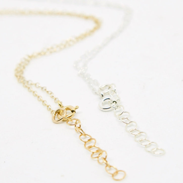 Branch and Barrel necklace clasp and extender examples - sterling silver and 14 karat gold-fill