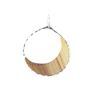 Branch and Barrel Western Maple Moon Hoop Earrings.  Hand cut Western Oregon Maple framed in your choice of hand-forged metal; Sterling Silver or 14k Gold-Fill.  Buy One Plant One - One tree planted for every Branch and Barrel piece sold.